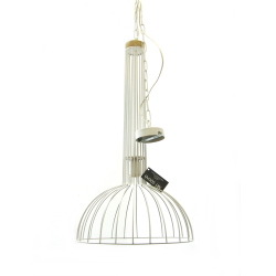 Lampa wisząca metalowa ażurowa LOFT Biała 75cm